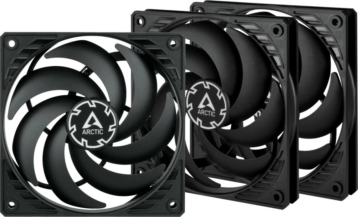 Ventilator kase ARCTIC P12 SLIM PWM PST 3 copë, 120mm, i zi
