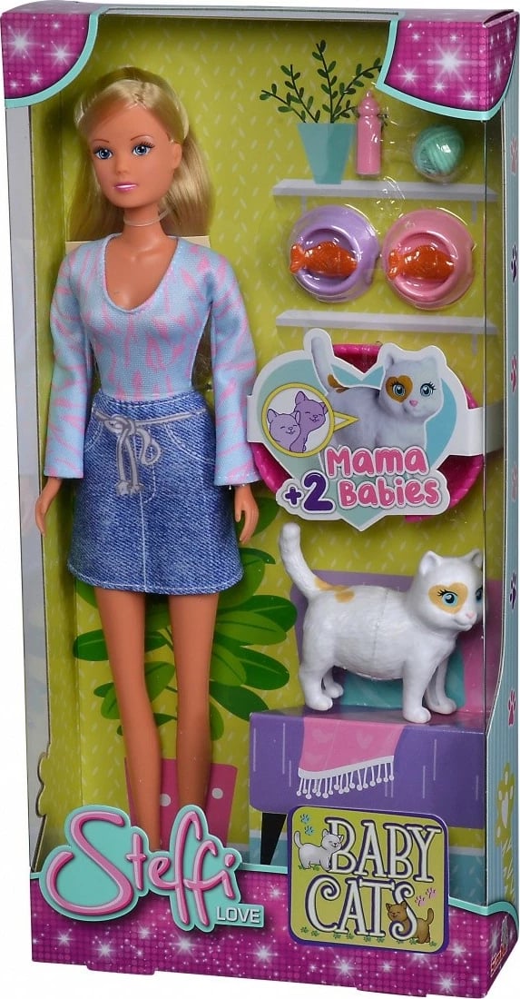 Set lodrash Steffi Love Simba 105733651 me kukull, mace shtatzënë dhe 2 kotele, me aksesorë