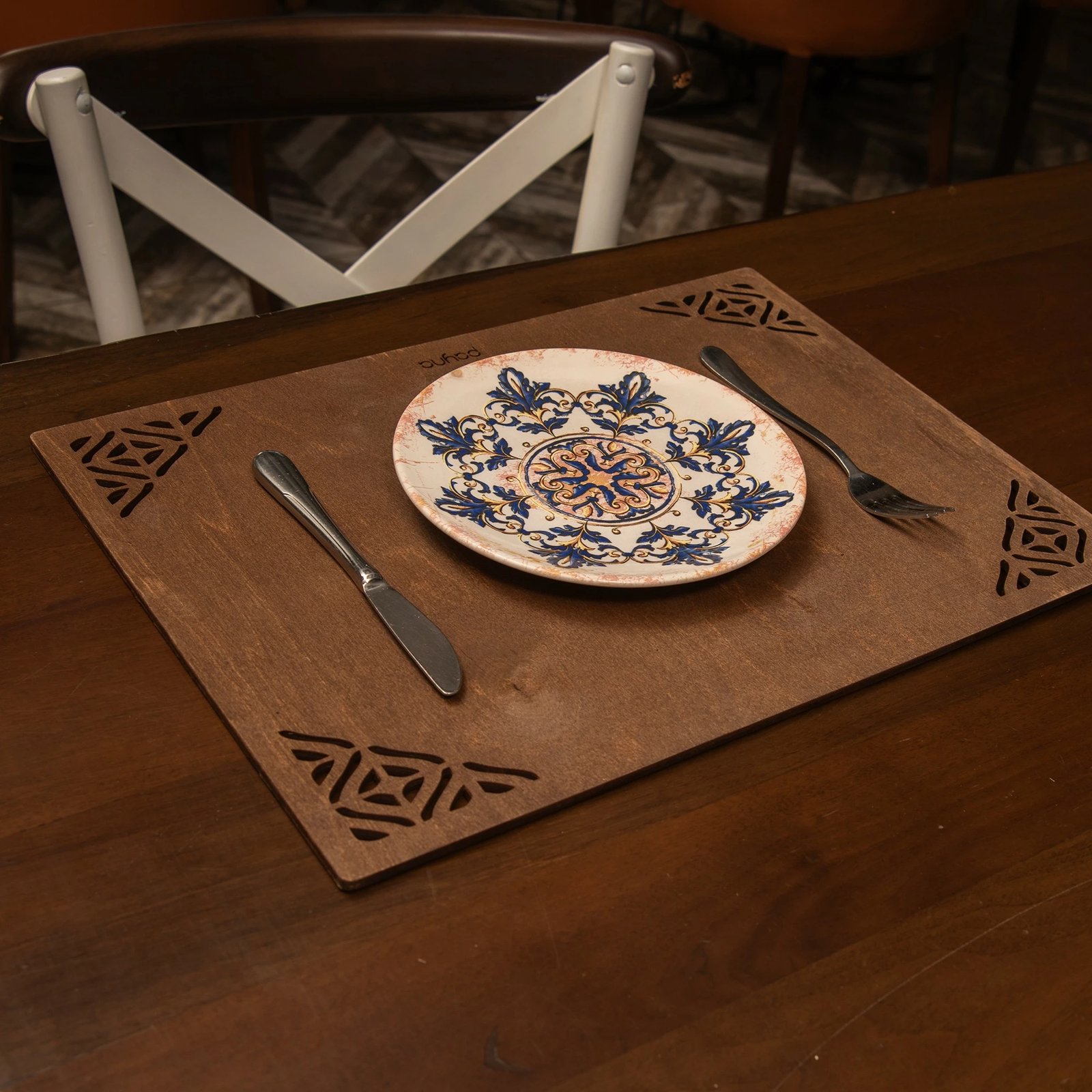 Set nënshimesh tavoline prej druri, Hermia, Corpat, wenge, 6 copë