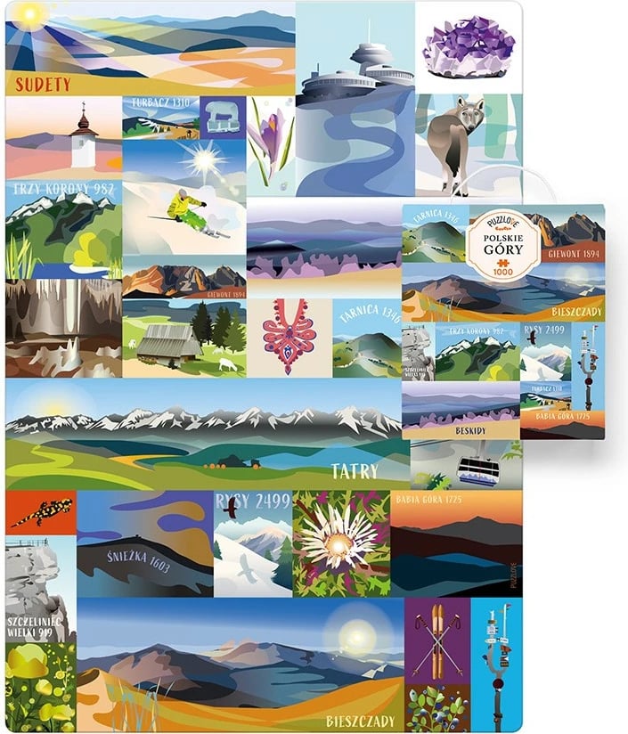 Puzzle CzuCzu Puzzlove Polish Mountains 1000 pjesë, 48x68cm