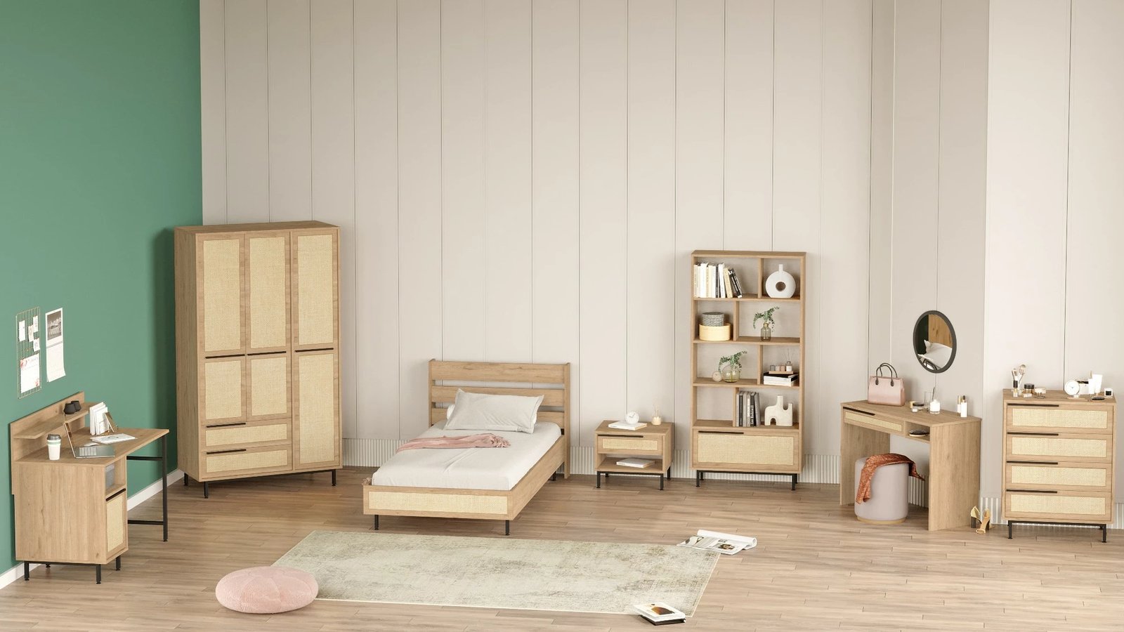 Set dhome për të rinj Skye Decor, ngjyrë lisi, ON27-SU