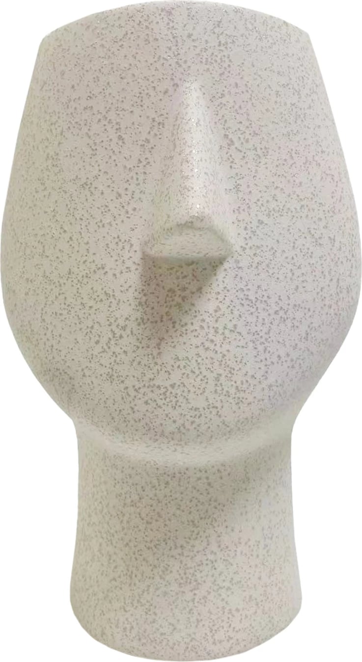 Dekor tavoline prej qeramike, figura njeriu, ngjyrë e bardhë, FH4631, 15.5x15.5x25.5 cm