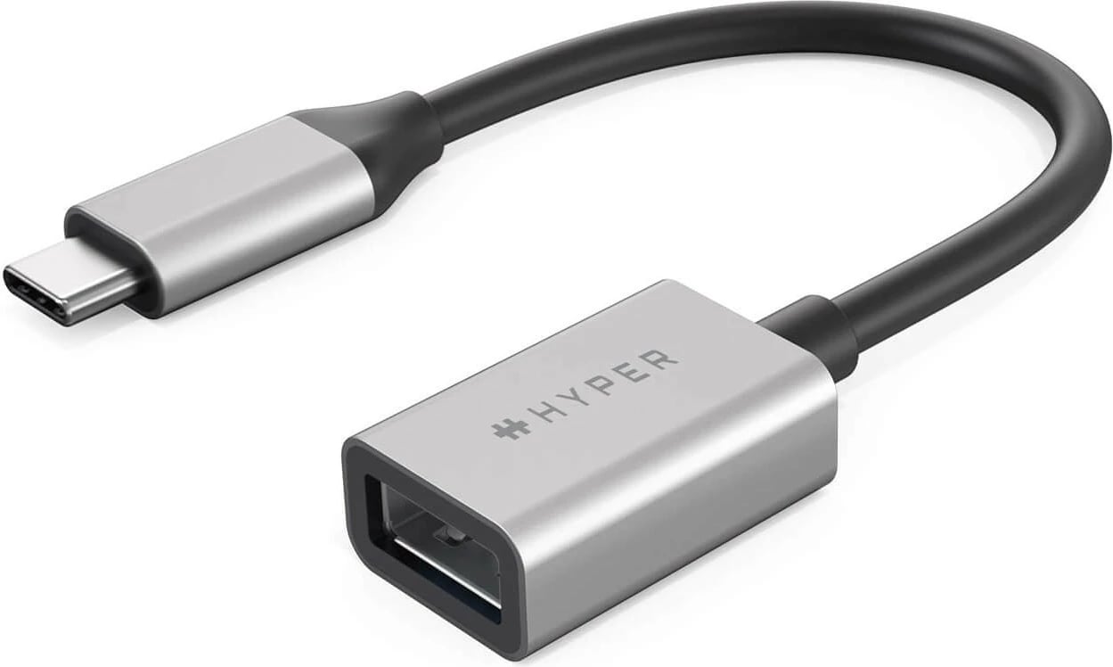 Adapter USB-C në USB-A Targus Hyperdrive, USB 3.2 Gen 2, 10Gbps, zi/argjendtë
