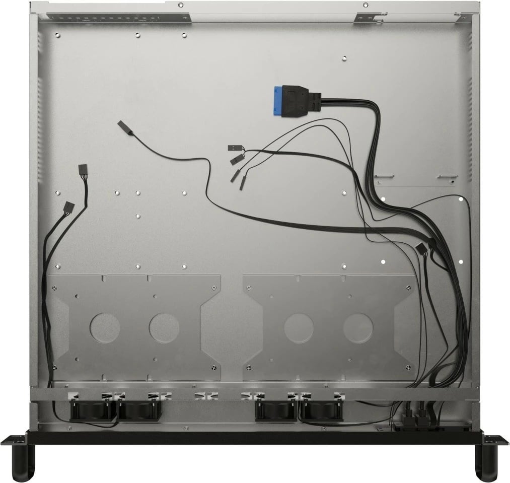 Kasë serveri RACK 19" 1U, Lanberg SC01-4201-10B, ATX/Micro ATX/ITX/SSI-CEB, PSU FLEX, 4x40mm PWM, 2x3.5" ose 2x2.5", 420mm, USB 3.0 x2, e zezë metal