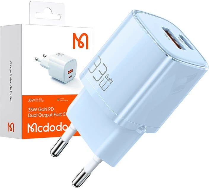Karikues Mcdodo CH-0154 GaN 33W, USB-C, USB-A, kaltër