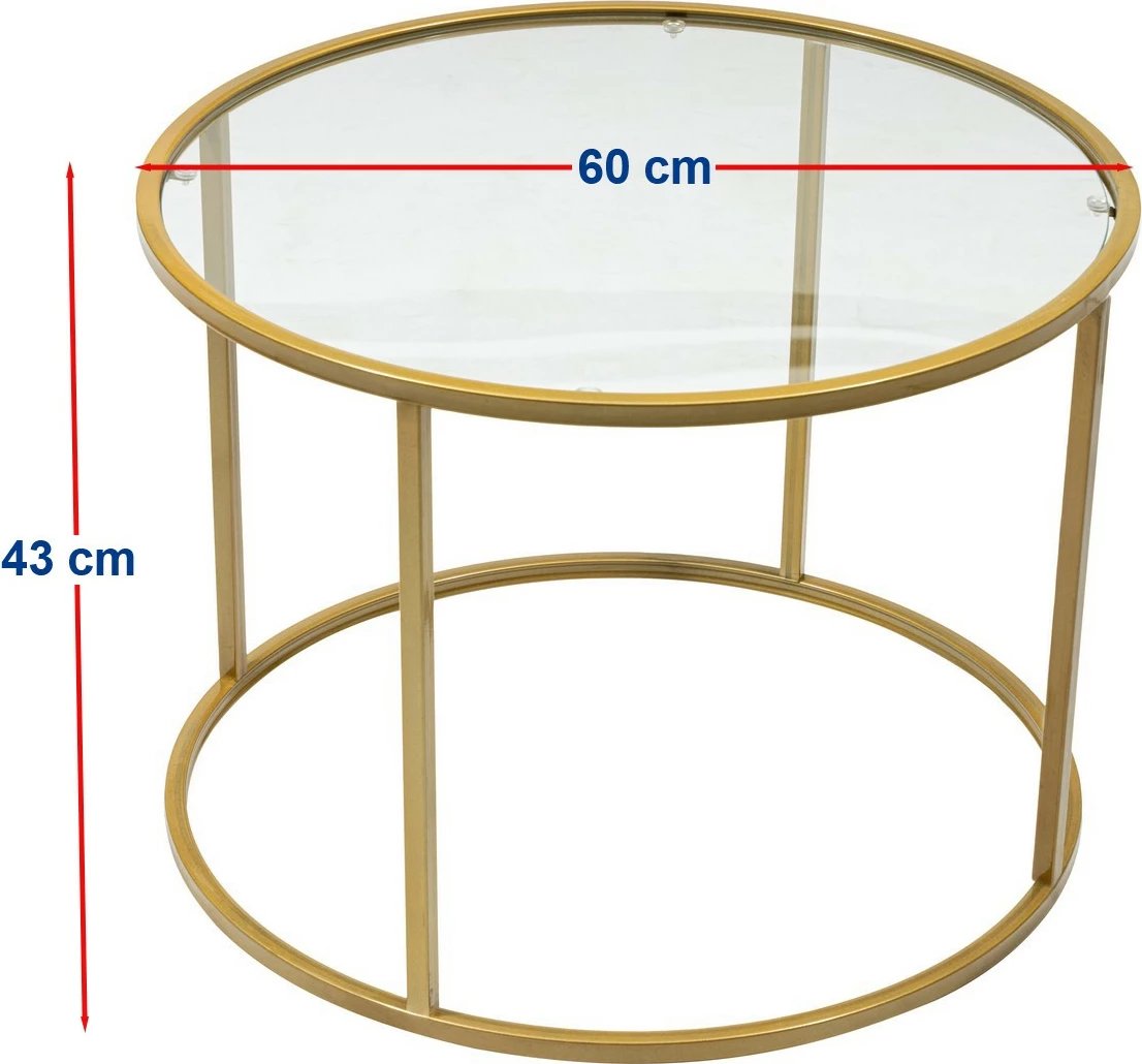 Tavolinë kafeje Hanah Home, Berlin, ngjyrë ari, 60cm