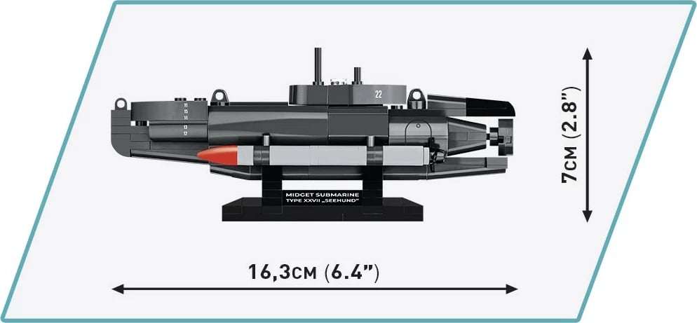 Set blloqesh Cobi Klocki U-Boat XXVII Seehund, 181 pjesë, plastikë, gri/zezë