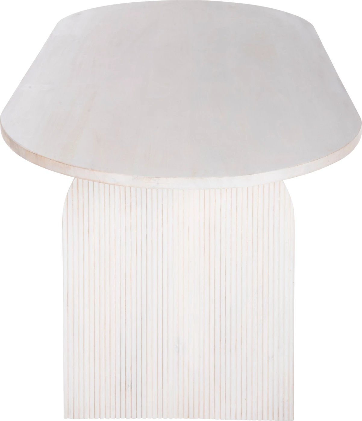 Tavolinë ovale për ngrënie, dru mango, ngjyrë e bardhë, FH9690, 180,5x90,5x76 cm