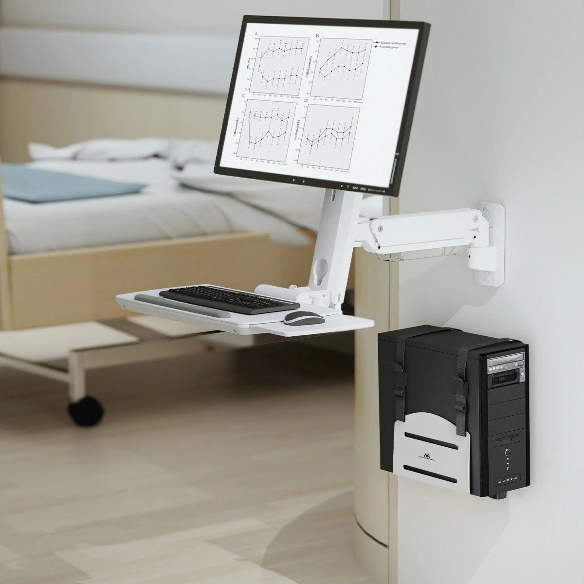 Kasë mbajtëse Maclean MC-116W për CPU, e bardhë