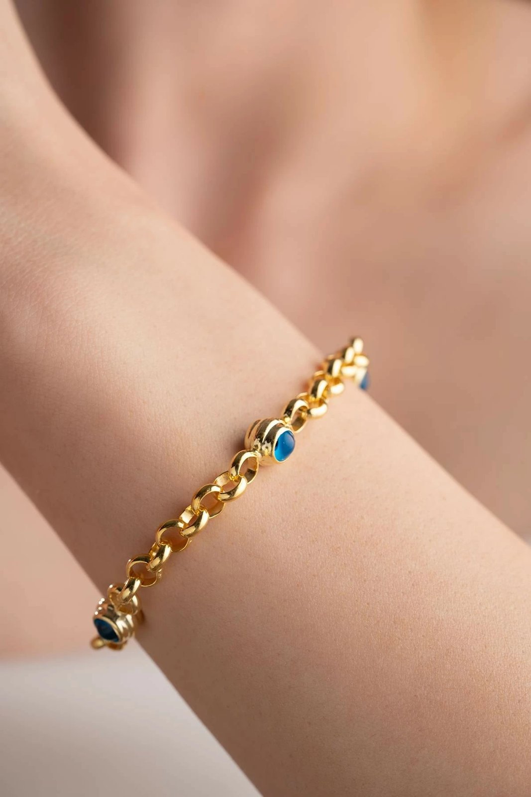 Byzylyk argjendi Jumeon, ngjyrë ari dhe turquoise, NRZ999108