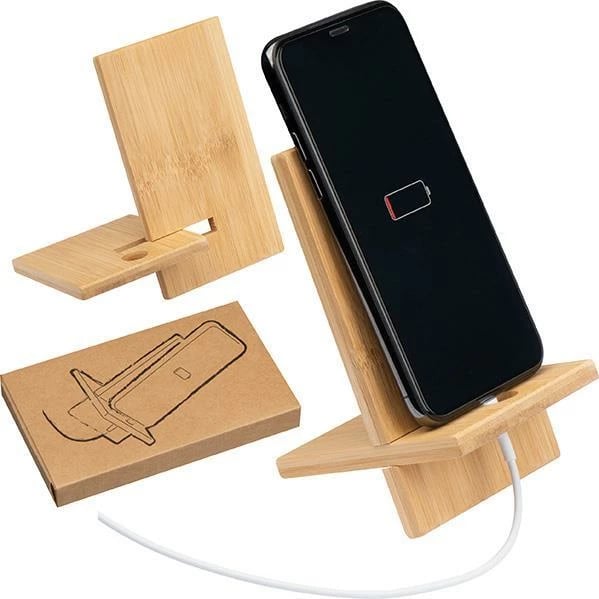 Mbajtës telefoni MACMA 23093, bambu, 13x8x6.5 cm