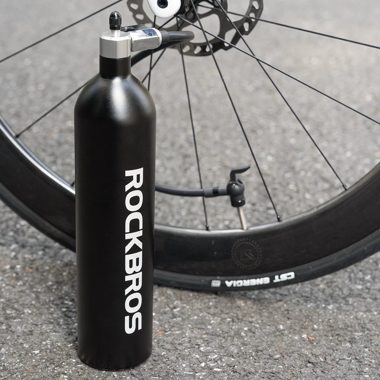 Tank presioni për goma tubeless Rockbros 42310010001, 1.2L, 200 PSI, e zezë