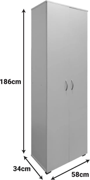 Dollap për këpucë dhe rroba, ngjyrë e bardhë, 58x34x186cm