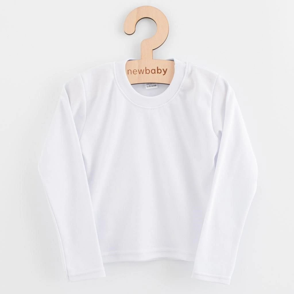 Bluzë me mëngë të gjata, NEW BABY, pambuk 100%, madhësi 134 (8-9 vjeç), e bardhë