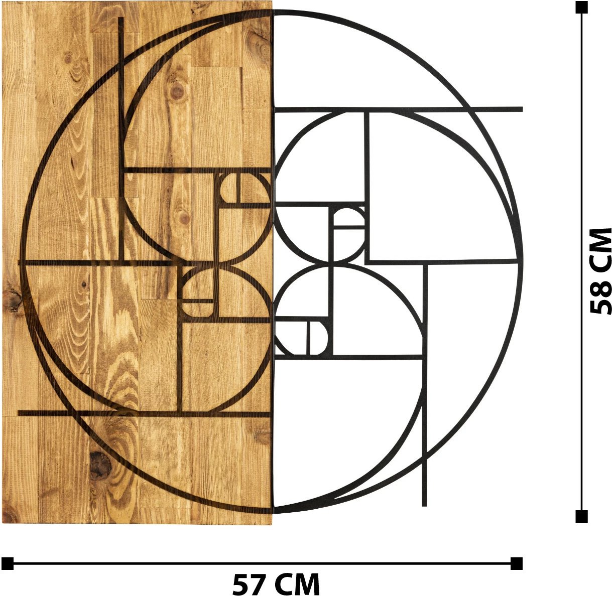 Aksesor dekorativ muri prej druri, Wallity, ngjyrë ari