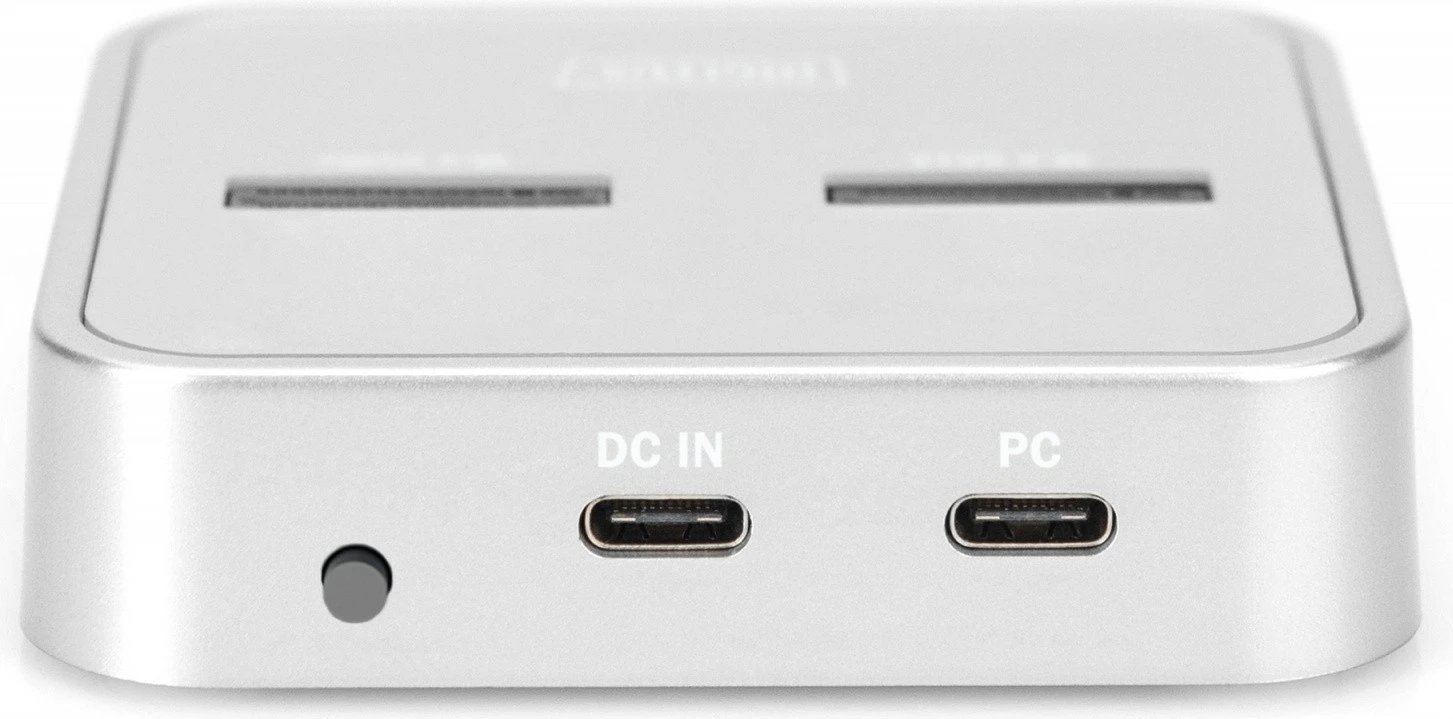 Docking station Digitus DA-71546 për SSD M.2 NVMe/SATA dhe SD-Express, Argjendtë