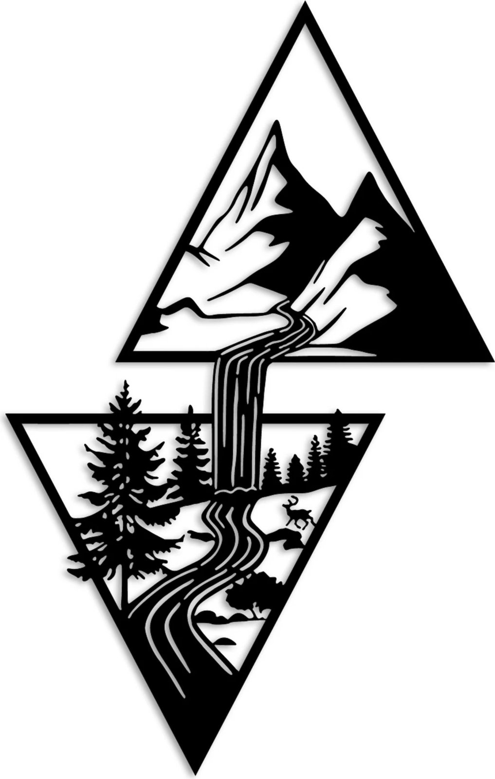 Aksesor dekorativ metalik për mur, Wallity Cassade, ngjyrë e zezë