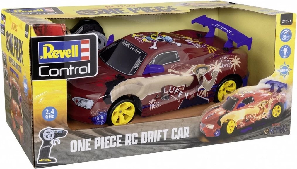 Makine me telekomandë Revell RC One Piece Drift Car 1:18, e kuqe Makine me telekomandë Revell RC One Piece Drift Car 1:18, e kuqe
