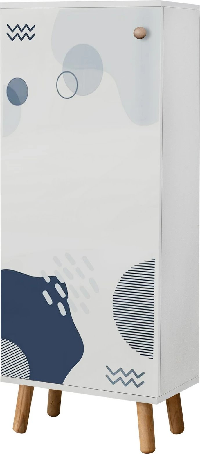 Set mobiljesh për korridor, ngjyrë e bardhë dhe kaltër e errët, Skye Decor, 950-1048