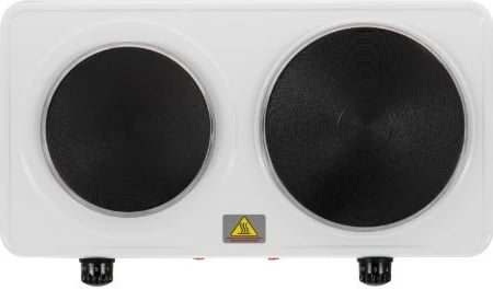 Sobë elektrike me 2 plita, Adler AD 6520, 2500 W, rregullim temperature 5-nivelesh, e bardhë