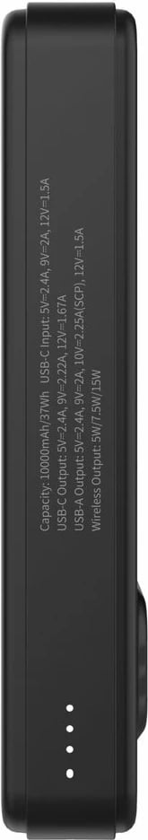 Powerbank Wozinsky WLWP-10KA0Y3S, 10000 mAh, 22.5W PD, Qi2, me mbajtëse, e zezë Powerbank Wozinsky WLWP-10KA0Y3S, 10000 mAh, 22.5W PD, Qi2, me mbajtëse, e zezë
