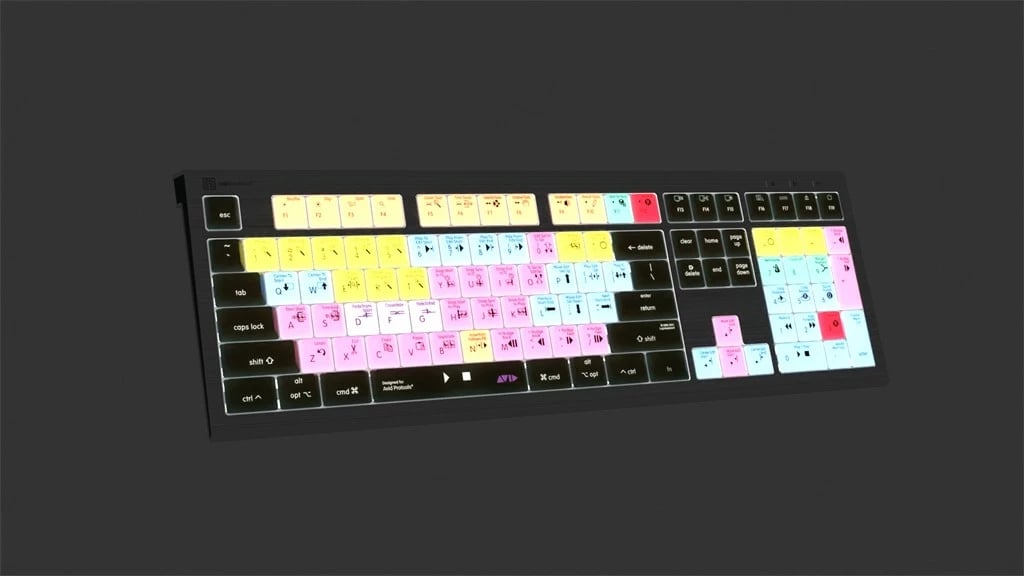 Tastierë LogicKeyboard Astra 2 DE për Mac, për Avid Pro Tools, me taste të ngjyrosura