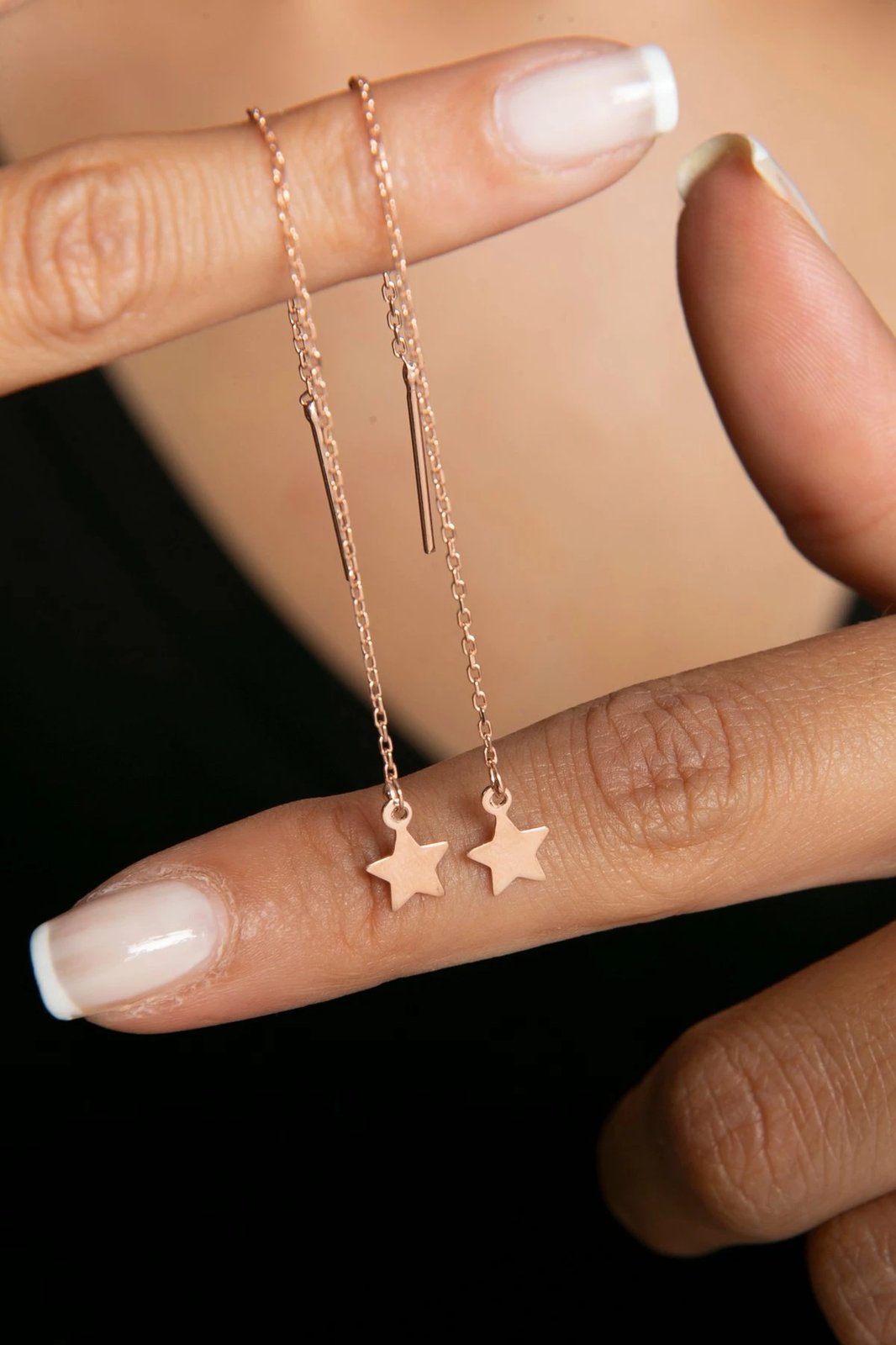 Vathë të hollë argjendi, ngjyrë rozë ari, Elika Silver, TFNY65011