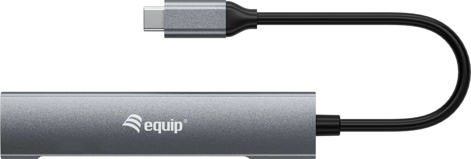 USB hub Equip 4 porte USB 3.2 Gen 1 Type-C, alumini, zi, argjendt, 0.15m