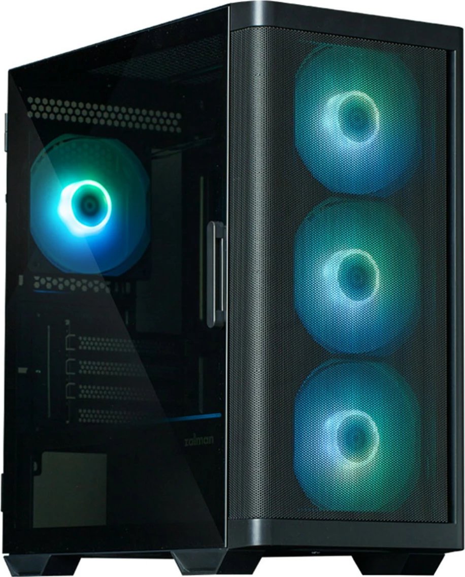 Kasë Zalman M4 Black Mini Tower, 4 ARGB fans, xham i temperuar, e zezë