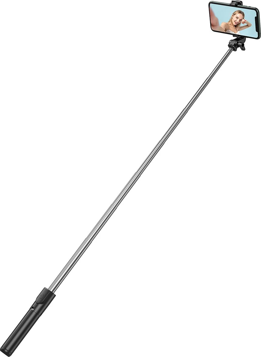 Selfie stick Wozinsky WHS1Y me tripod, 1m, me mbajtës telefoni, e zezë
