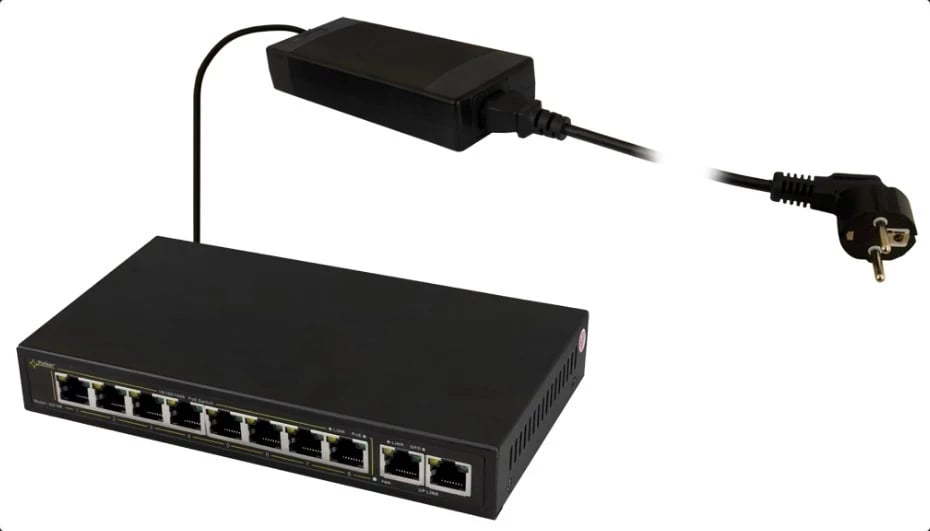 Switchi i Rrjetit PULSAR SG108, Gigabit Ethernet (10/100/1000), PoE, Ngjyrë e Zezë