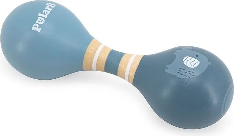 Lodër muzikore prej druri, Viga Elephant, rumbakula dyshe, 145 x 48 mm, blu