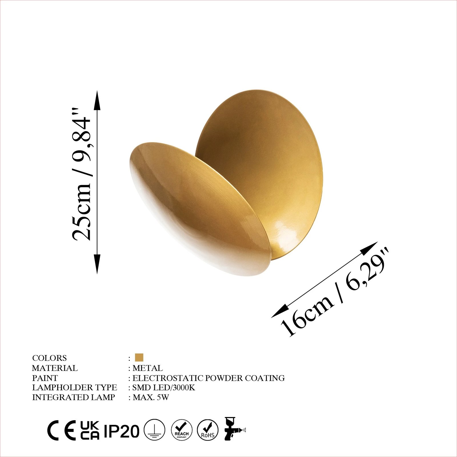 Llambë muri Opviq, Yosma-13642, ngjyrë ari