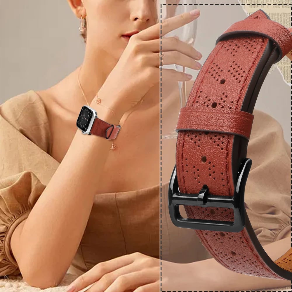 Rrip lëkure për Apple Watch Hurtel Strap Leather, 38/40/41mm, Kuq Rrip lëkure për Apple Watch Hurtel Strap Leather, 38/40/41mm, Kuq