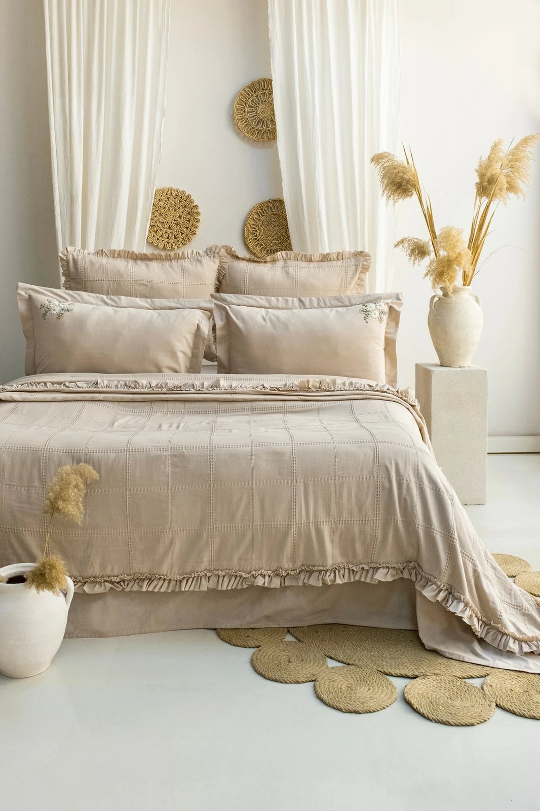 Set mbulesë dysheku dopio Fiorella, ngjyrë bezhë