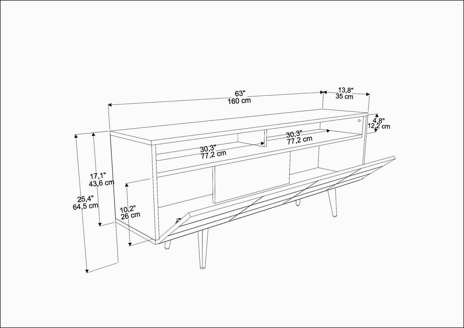 Komodë TV Skye Decor, ngjyrë arre, Ola