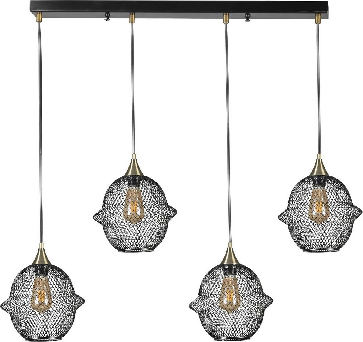 Llambë tavani Opviq Merkür, 4 llampa, e zezë, varëse