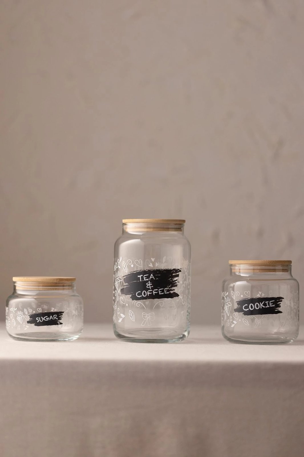 Set kavanozash (3 copë), Hermia Concept, Siena, transparent