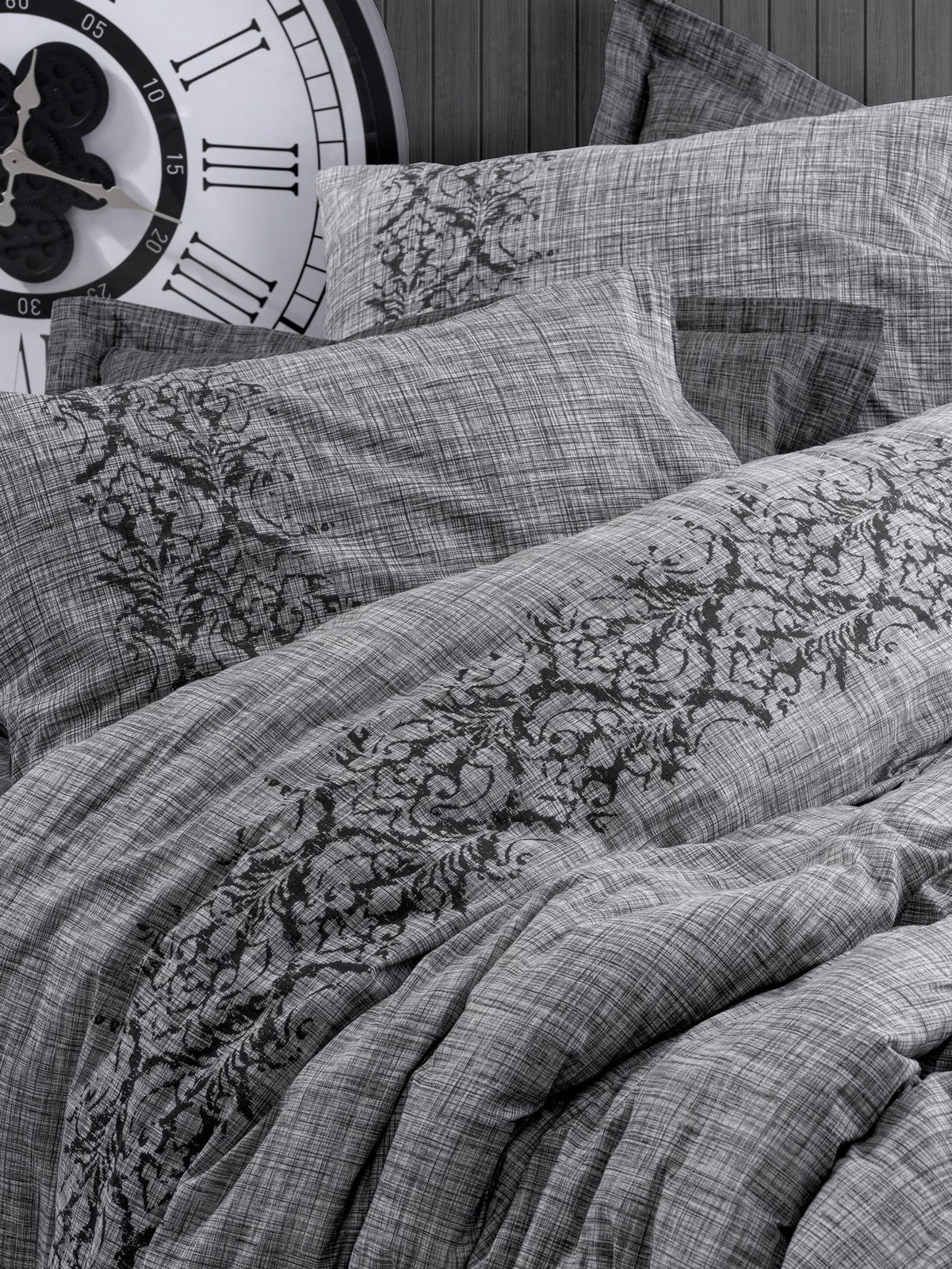 Set mbulesë për jorgan king size, L'Essentiel Linge de Maison, ngjyrë gri, Ranforce