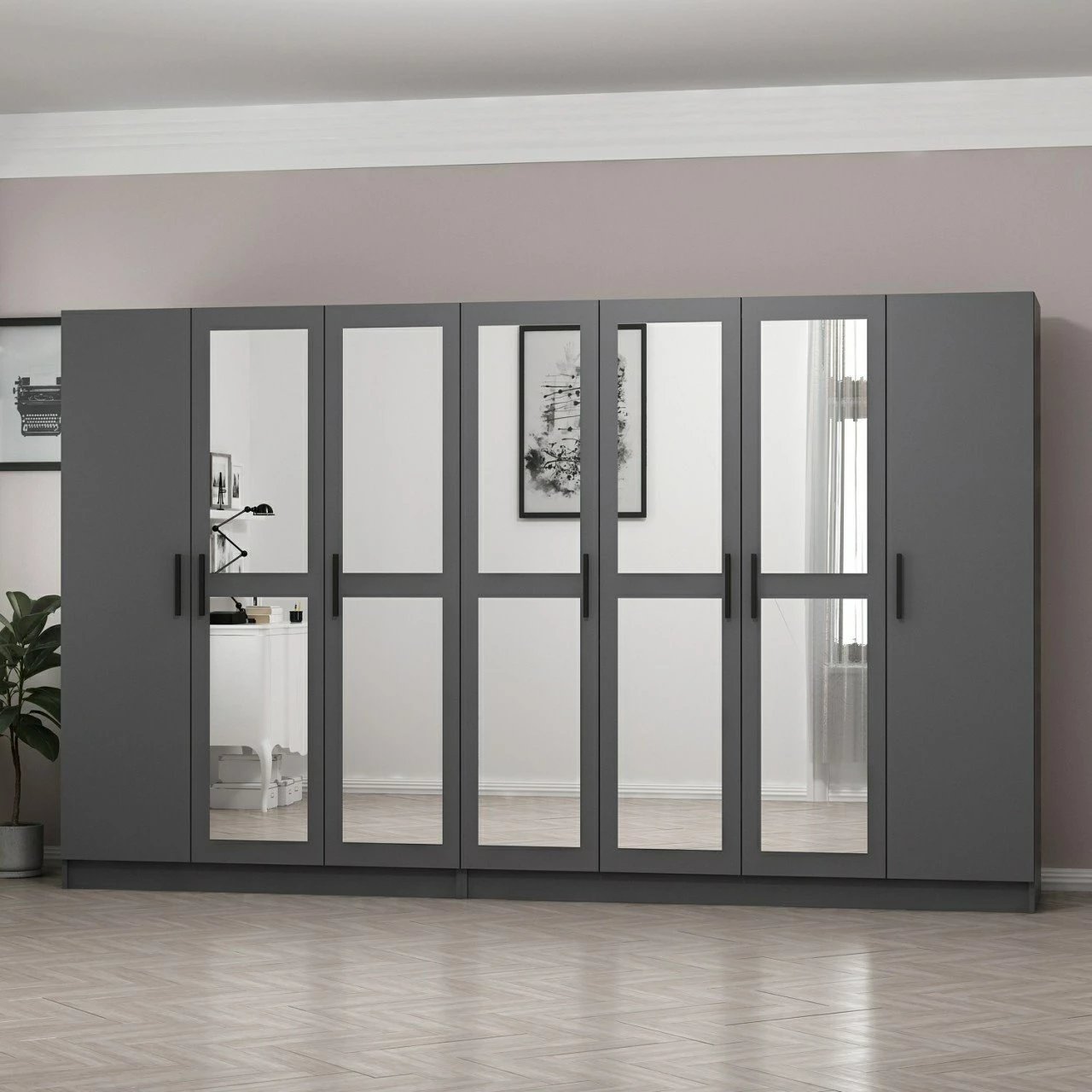 Dollap Skye Decor, ngjyrë antracit, 315x210x52cm