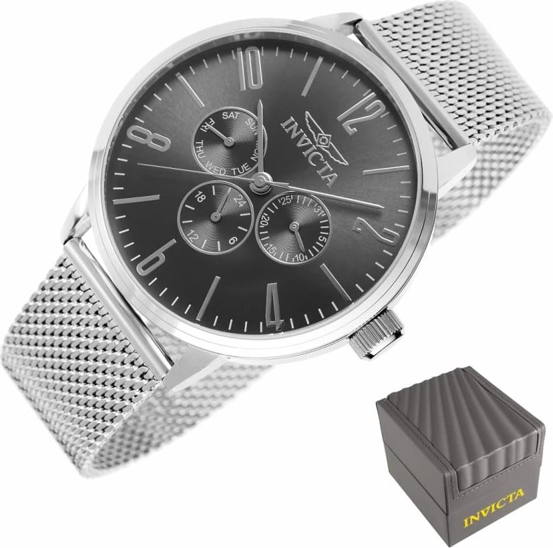 Orë dore për meshkuj Invicta, argjend