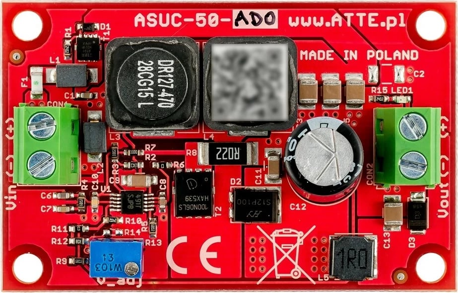 Konvertues DC/DC Atte ASUC-50-AD0-OF, i kuq