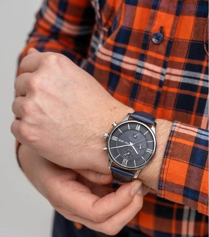 Orë dore për meshkuj Paul Lorens, argjendtë e kaltër