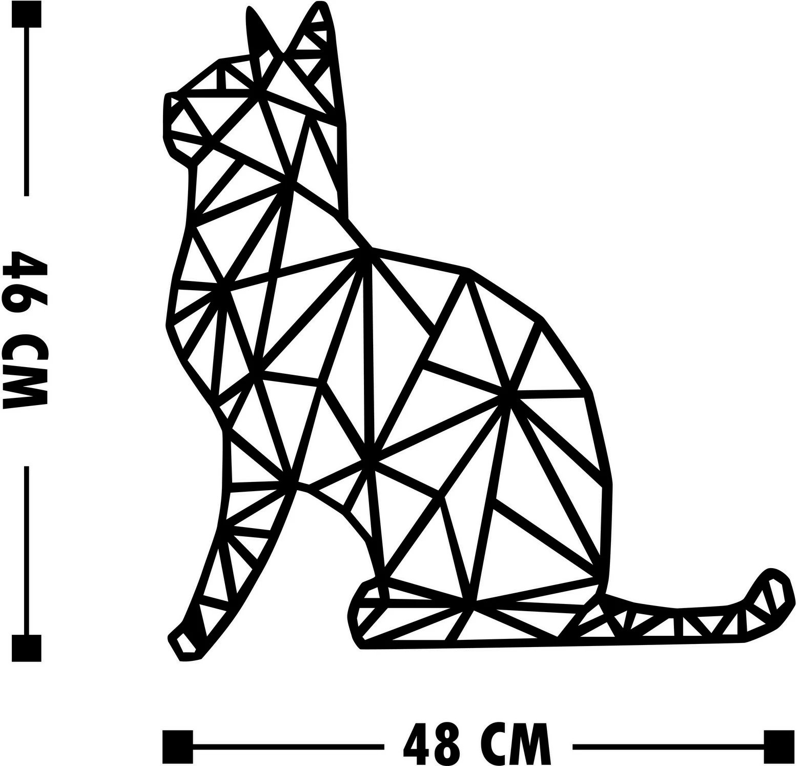 Aksesor dekorativ muri prej druri, Wallity, Kedi, ngjyrë e zezë