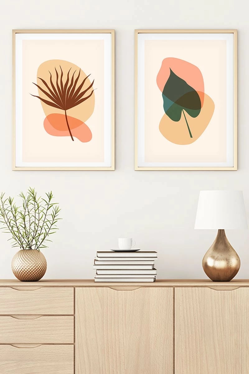 Pikturë dekorative me kornizë MDF (2 copë), Wallity, Huhu37, 30x40cm