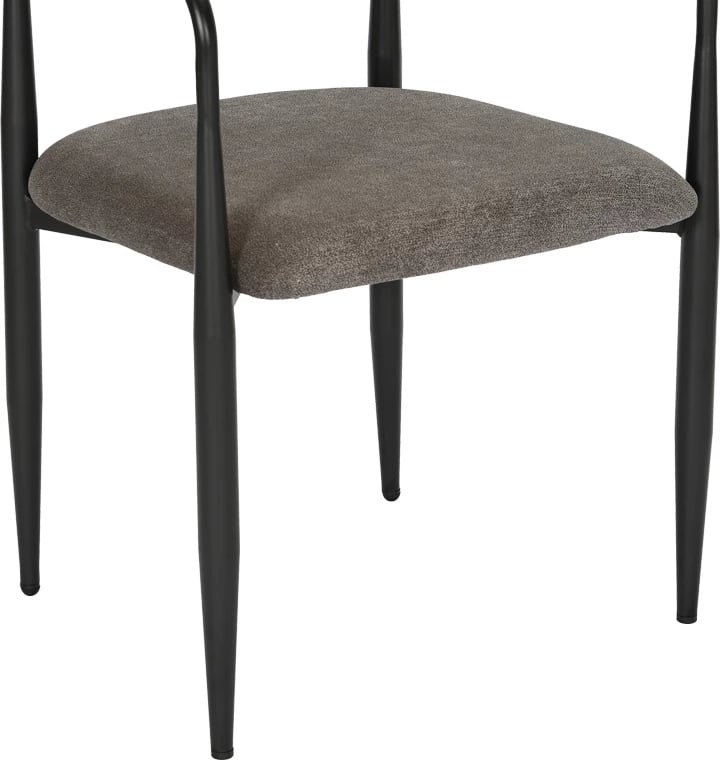 Fotel Kalone, material stof, ngjyrë antracit, këmbë të zeza matte, 56x55x78cm