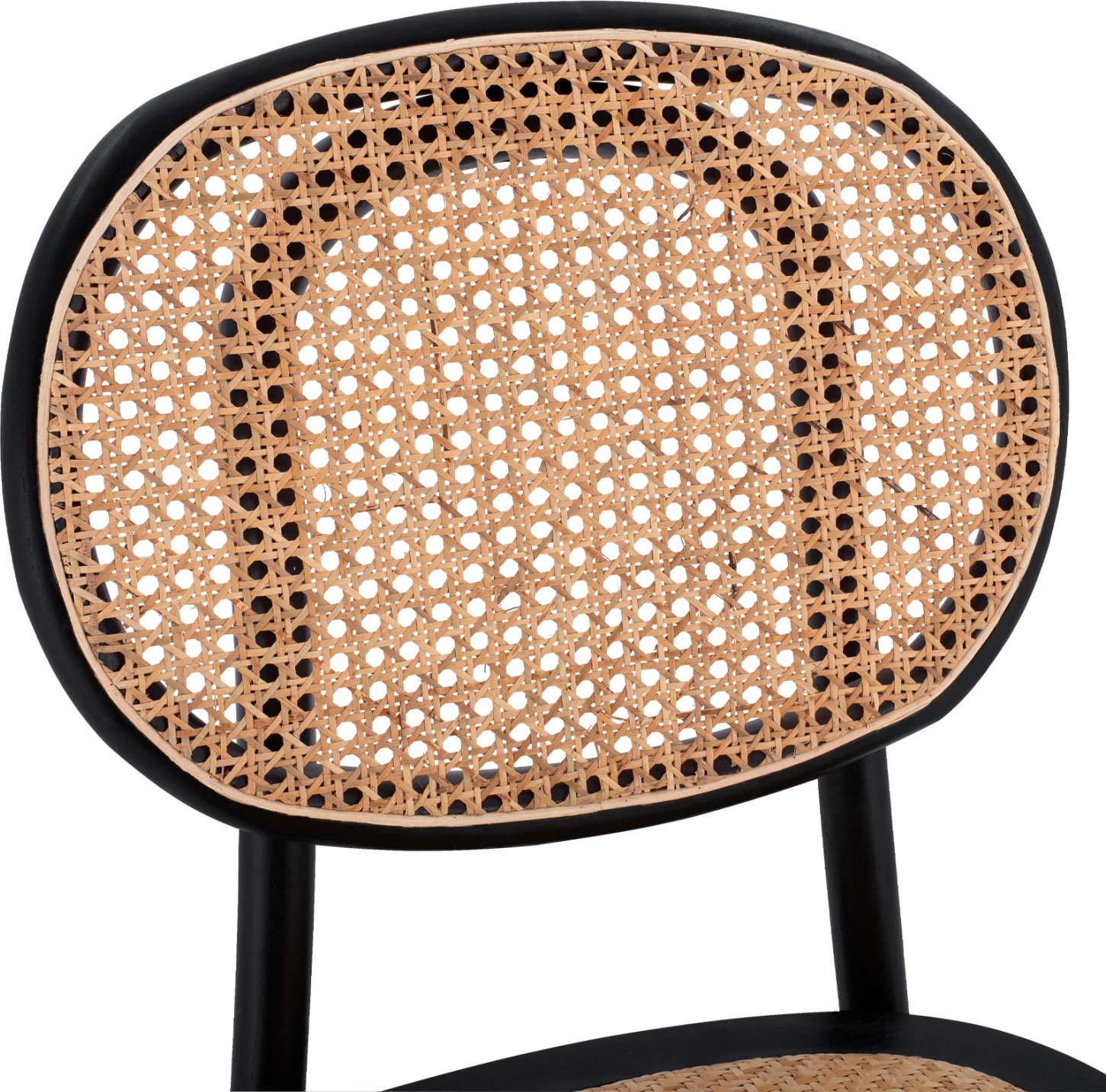 Karrige druri me ratan, ngjyrë e zezë, FH8747, 44x51x87 cm