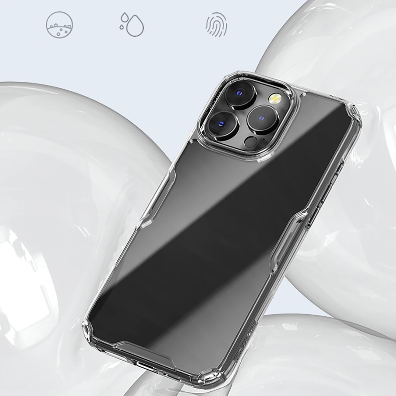 Mbështjellës Nillkin Nature Pro për iPhone 16 Pro, transparent dhe bardhë