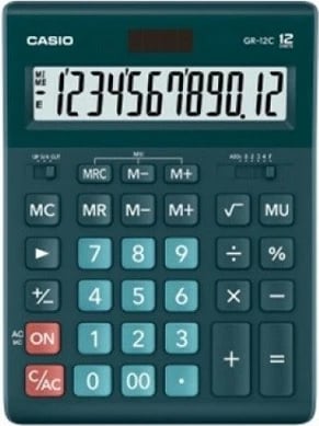 Kalkulator Casio GR-12C-DG, i gjelbër