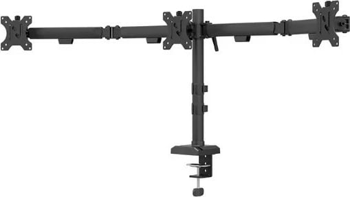 Krah monitori Neomounts DS60-600BL3 për 3 monitorë, tavolinë, i zi